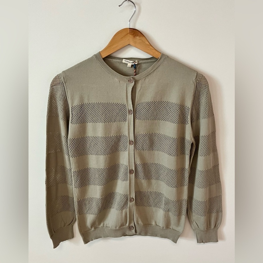 The Sunday Collective Girls Size 12-13 Cotton Cardigan Sweater Dusty Tan